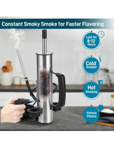 Generador de Humo Frío EUTRKei, Tubo de Acero Inoxidable 35.5cm 2