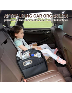 Organizador de Asiento de Coche TKSATMD Plegable Negro 22L 2