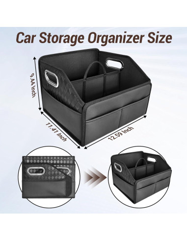 Organizador de Asiento de Coche TKSATMD Plegable Negro 22L