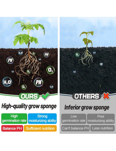 Kit de Cultivo Hidropónico Bigmeta - 30 Esponjas + Alimento A&B