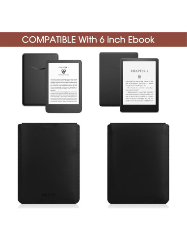 Funda Universal para E-Book 6" SOMEI Cuero Ecológico Negra