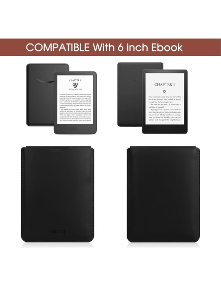 Funda Universal para E-Book 6" SOMEI Cuero Ecológico Negra