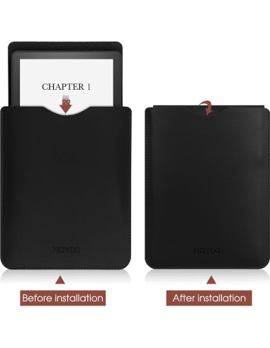 Funda Universal para E-Book 6" SOMEI Cuero Ecológico Negra