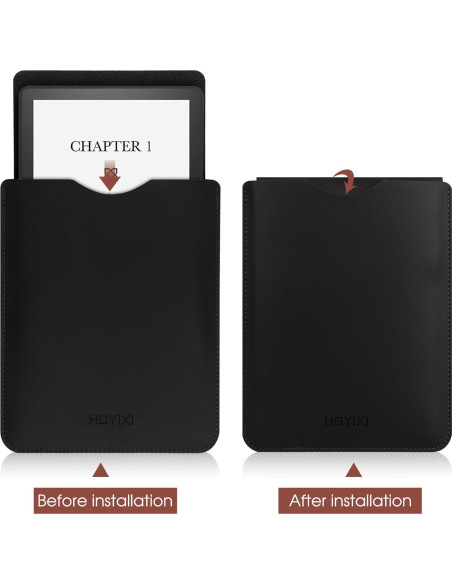 Funda Universal para E-Book 6" SOMEI Cuero Ecológico Negra