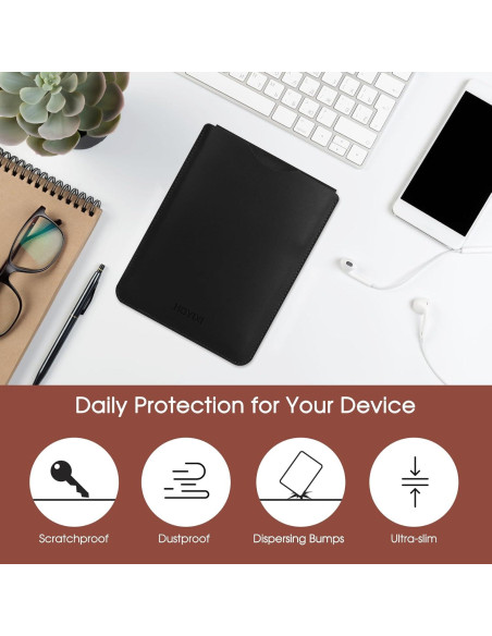 Funda Universal para E-Book 6" SOMEI Cuero Ecológico Negra