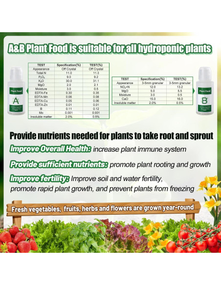 Kit de Cultivo Hidropónico Bigmeta - 30 Esponjas + Alimento A&B