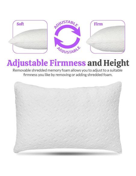 Almohada Queen Espuma Viscoelástica Ajustable Oeko-Tex
