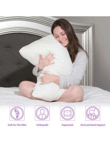 Almohada Queen Espuma Viscoelástica Ajustable Oeko-Tex