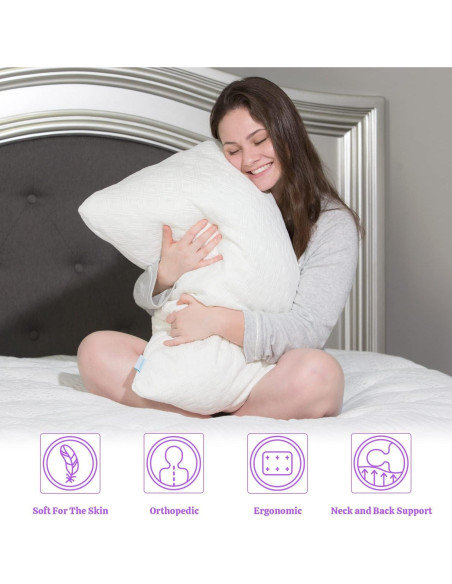 Almohada Queen Espuma Viscoelástica Ajustable Oeko-Tex