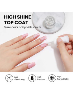 Esmalte de Uñas Top Coat MIZHSE 15 ml Secado Rápido Brillo 2