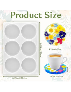 Molde de Silicona para Posavasos Redondos vueuKiGE 6 Cavidades 2
