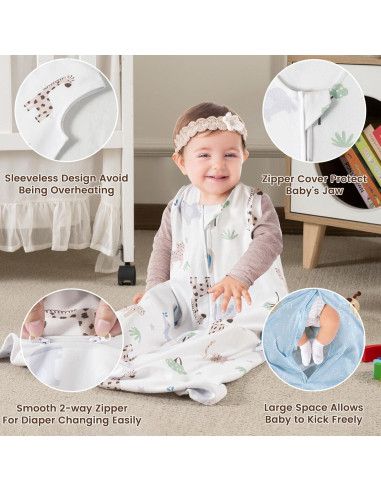 Saco de Dormir para Bebés PHF 100% Algodón Orgánico 0-6 Meses