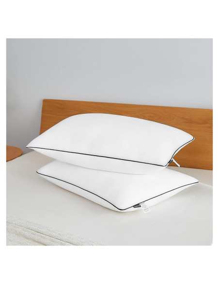 Cojines de Cama Acanva Estándar 2 Piezas Microfibra Negra