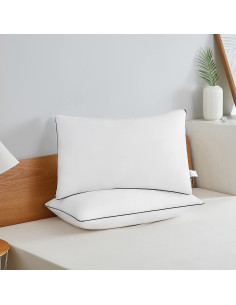 Cojines de Cama Acanva Estándar 2 Piezas Microfibra Negra 2