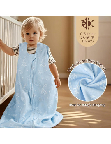 Saco de Dormir para Bebés PHF 100% Algodón Orgánico 0-6 Meses