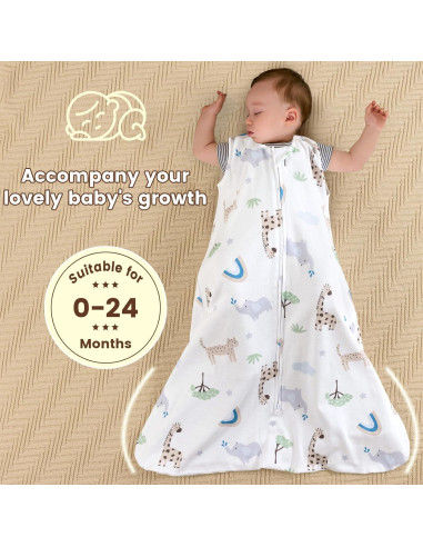 Saco de Dormir para Bebés PHF 100% Algodón Orgánico 0-6 Meses
