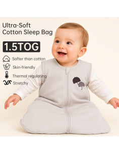 Saco de Sueño para Bebés YOHKOH Gris 0-6 Meses 1.5 TOG 2