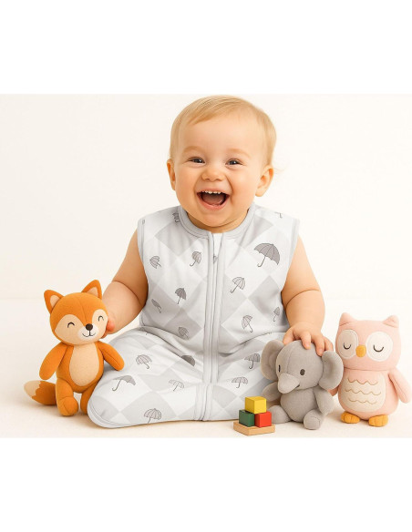 Saco de Sueño para Bebés YOHKOH Gris 0-6 Meses 1.5 TOG