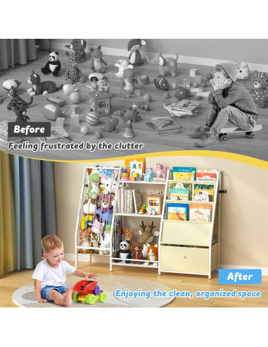 Estantería Infantil ikkle 3 Niveles Almacenamiento Juguetes