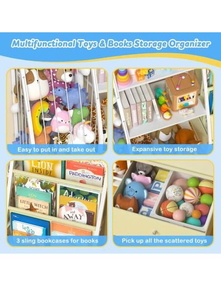 Estantería Infantil ikkle 3 Niveles Almacenamiento Juguetes