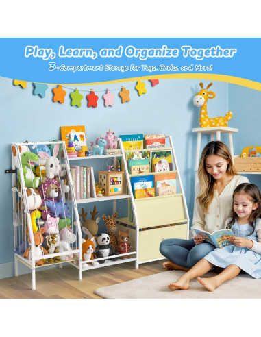 Estantería Infantil ikkle 3 Niveles Almacenamiento Juguetes