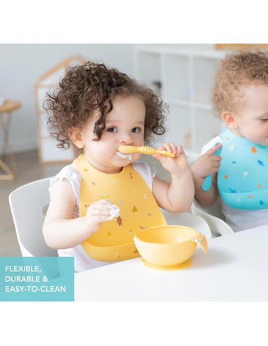 Babero de Silicona Bumkins para Bebés 6-24 Meses - Equipo de Camping