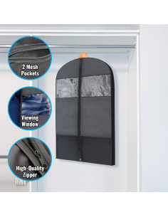 Bolsas de Ropa Negras Plixio 43" para Viaje y Almacenamiento 2