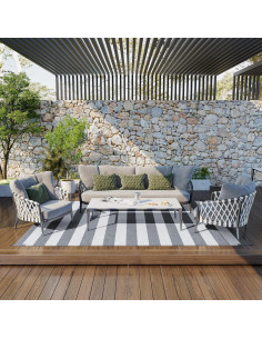 Alfombra Exterior Reversible Outsunny 2.74x3.66m Impermeable 2