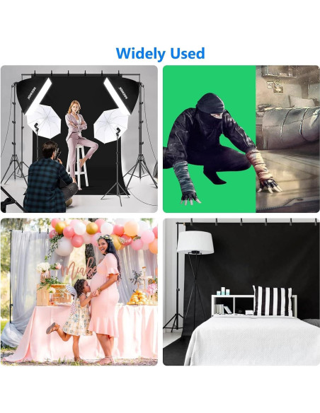 Kit de Iluminación Fotográfica NEEWER NK100 con Fondos y Soportes