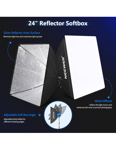 Kit de Iluminación Fotográfica NEEWER NK100 con Fondos y Soportes