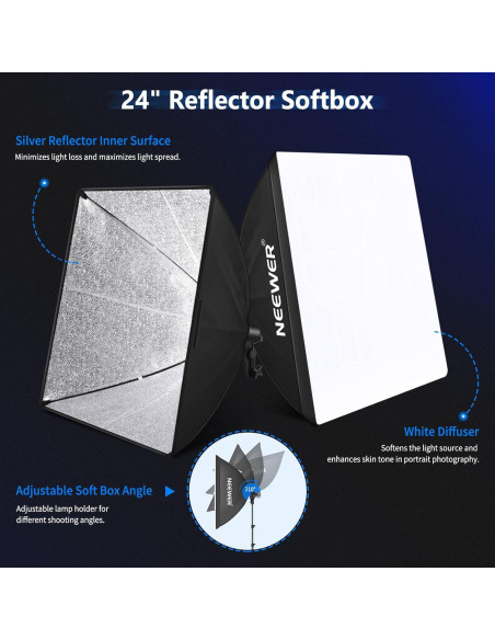 Kit de Iluminación Fotográfica NEEWER NK100 con Fondos y Soportes