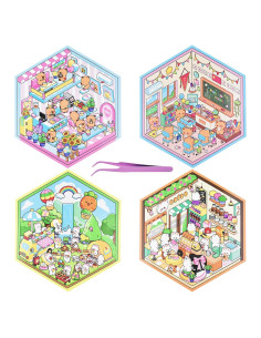 4 Sets Stickers 3D Animales Miniatura HOMICO DIY Casa
