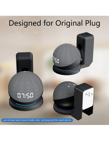 Soporte de Montaje en Pared AFGHOA para Echo Dot 5ta/4ta Gen, Negro