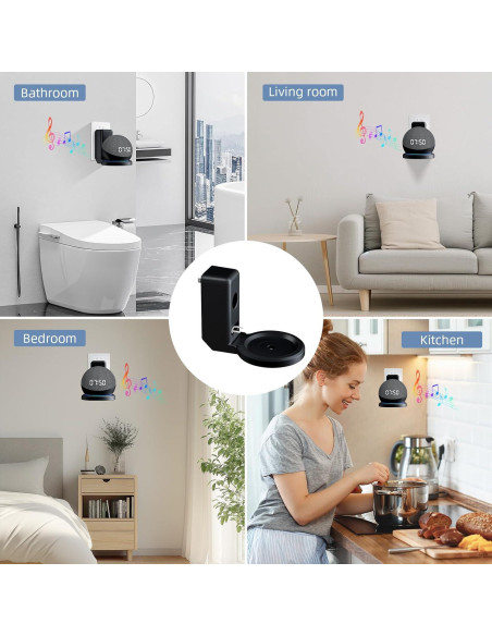 Soporte de Montaje en Pared AFGHOA para Echo Dot 5ta/4ta Gen, Negro