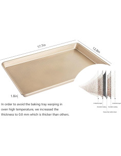 Bandeja para Hornear Galletas kitCom 45x32.5 cm Antiadherente 2
