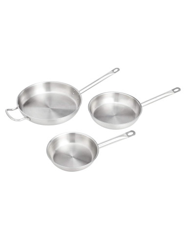 Juego de Sartenes de Acero Inoxidable 3 Piezas Amazon Basics
