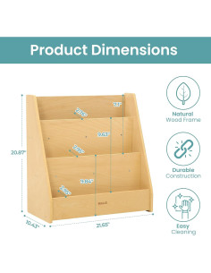 Estantería Montessori Bateso 3 Niveles Madera Infantil 2