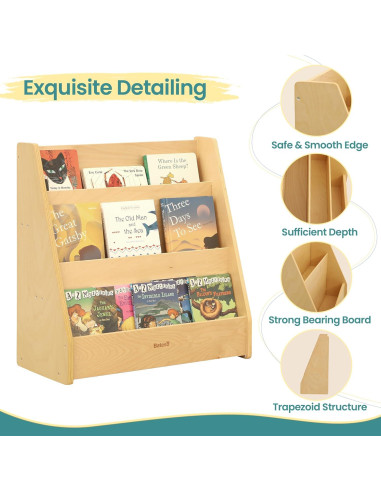 Estantería Montessori Bateso 3 Niveles Madera Infantil