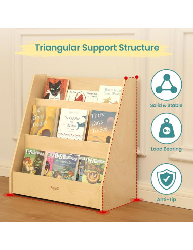 Estantería Montessori Bateso 3 Niveles Madera Infantil