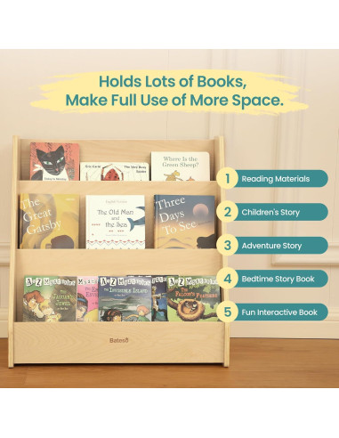 Estantería Montessori Bateso 3 Niveles Madera Infantil