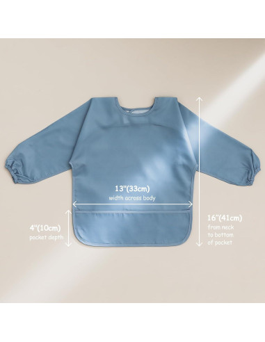 Paquete de 4 Baberos de Manga Larga Impermeables para Bebé 6-24 Meses
