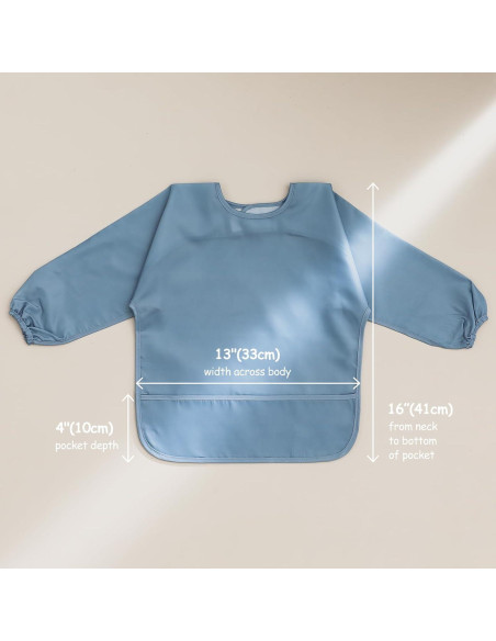 Paquete de 4 Baberos de Manga Larga Impermeables para Bebé 6-24 Meses