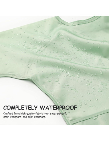 Paquete de 4 Baberos de Manga Larga Impermeables para Bebé 6-24 Meses