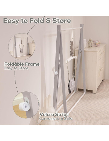 Saltador de Madera Montessori FUNLIO Ajustable 6-36 Meses - Gris