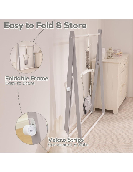 Saltador de Madera Montessori FUNLIO Ajustable 6-36 Meses - Gris