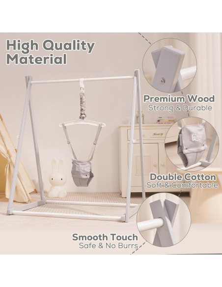 Saltador de Madera Montessori FUNLIO Ajustable 6-36 Meses - Gris