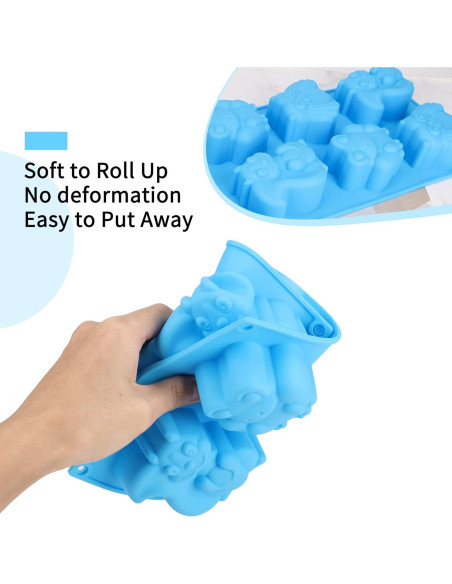 Moldes de Jabón de Silicona Beasea 2 Piezas Animales 3D