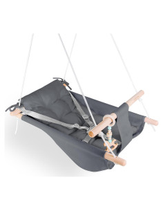 Columpio para Bebés Gladswing Gris Oscuro, 3 Modos, Arnés 5 Puntos