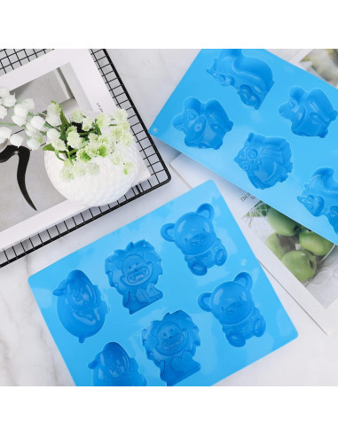 Moldes de Jabón de Silicona Beasea 2 Piezas Animales 3D