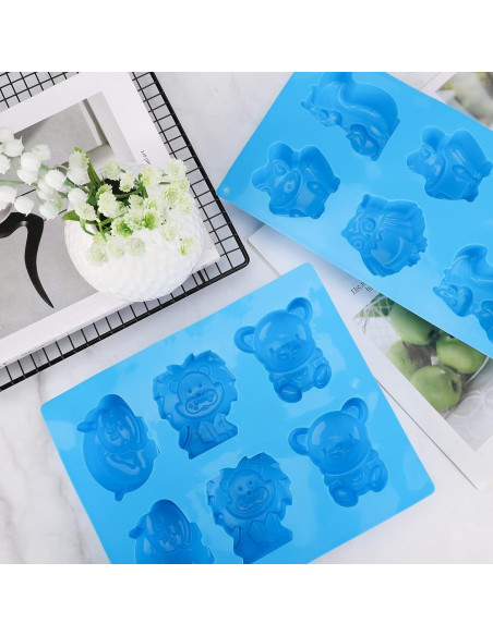 Moldes de Jabón de Silicona Beasea 2 Piezas Animales 3D